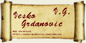 Vesko Grdanović vizit kartica